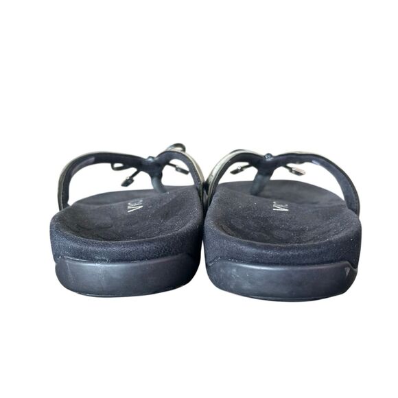 VIONIC Bella II Bow Detail Flip Flops Black Size 8 - Picture 5 of 11